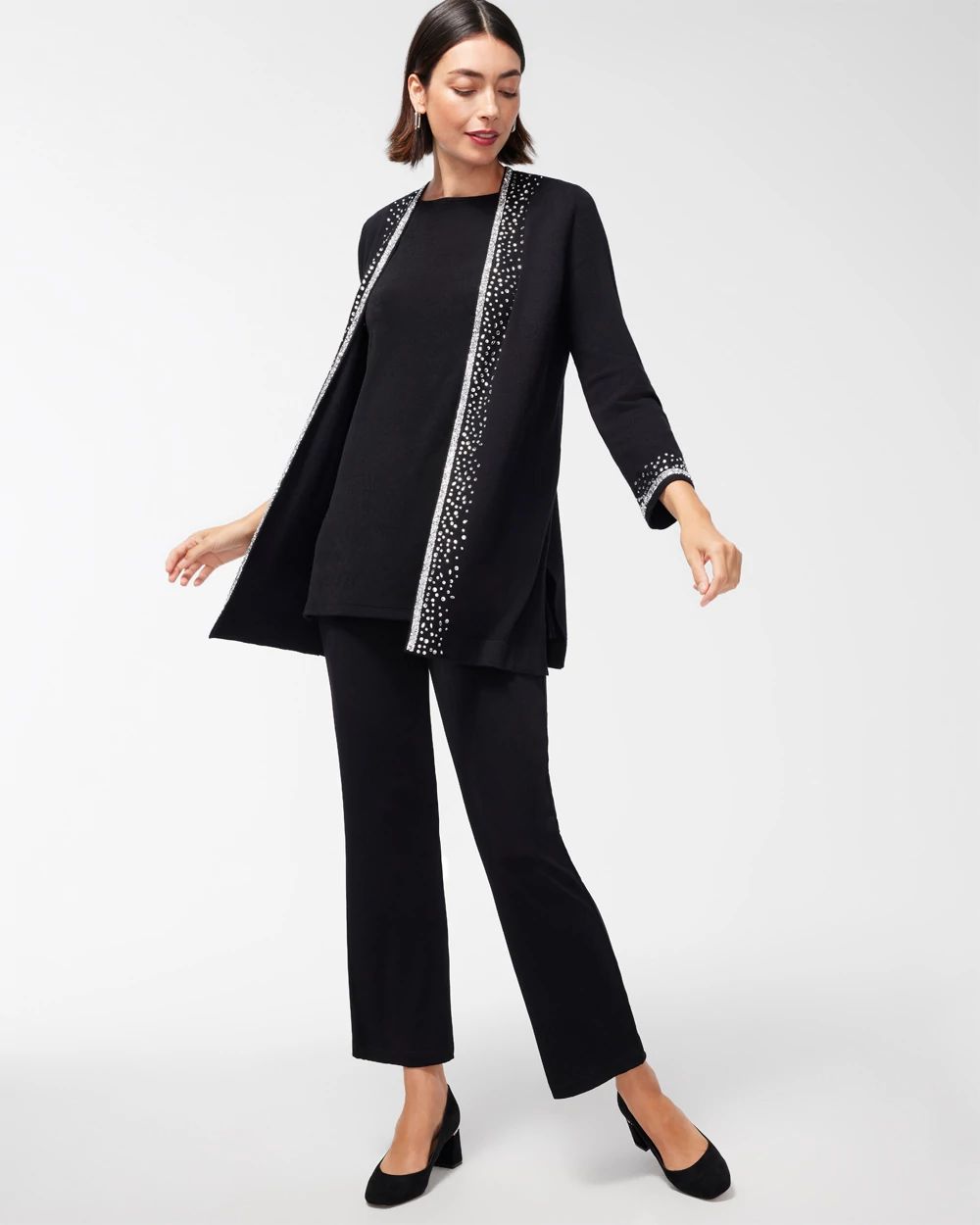 Travelers Collection Rhinestone Cardigan