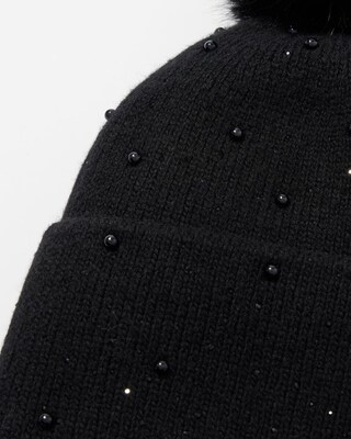 Cashmere Blend Embellished Hat