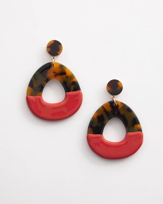 No Droop™ Orange & Tortoise Hoop Earrings