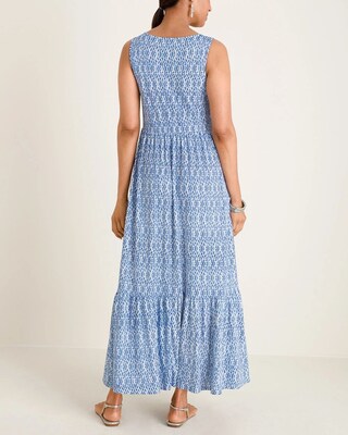 Tiered Chevron Print Maxi Dress