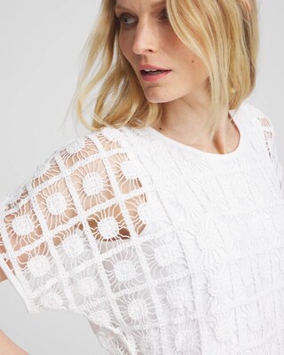 Crochet Trim Banded Hem Tee