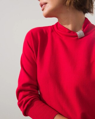 Caviar Bead Mock Neck Sweater