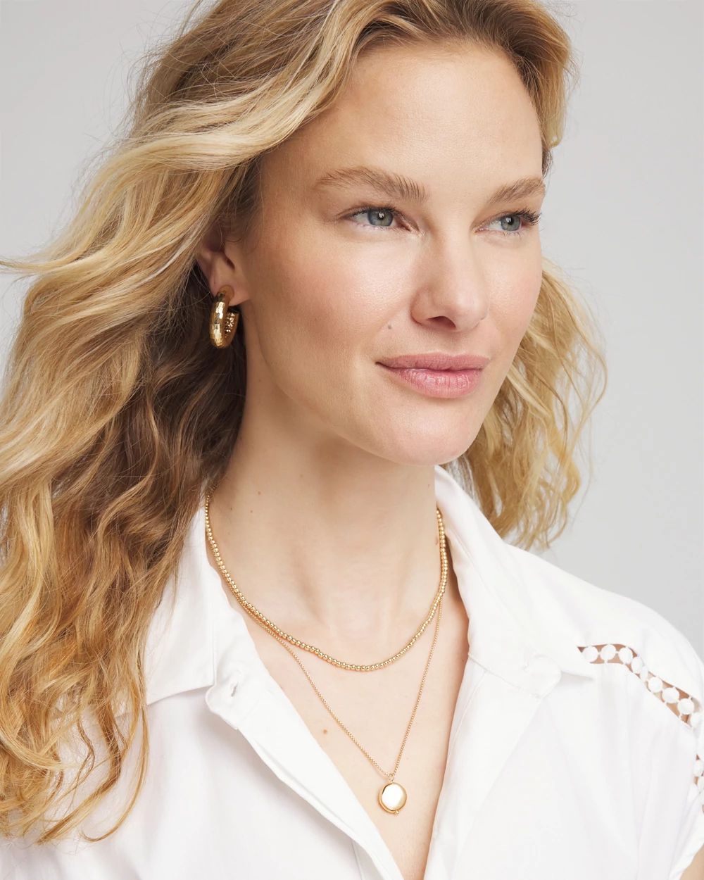 Goldtone Convertible Pendant Necklace click to view larger image.