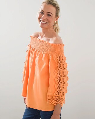 Off-Shoulder Smocked Top