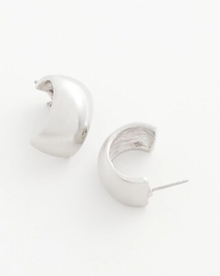 No Droop® Silver-Tone Hoop Earrings click to view larger image.