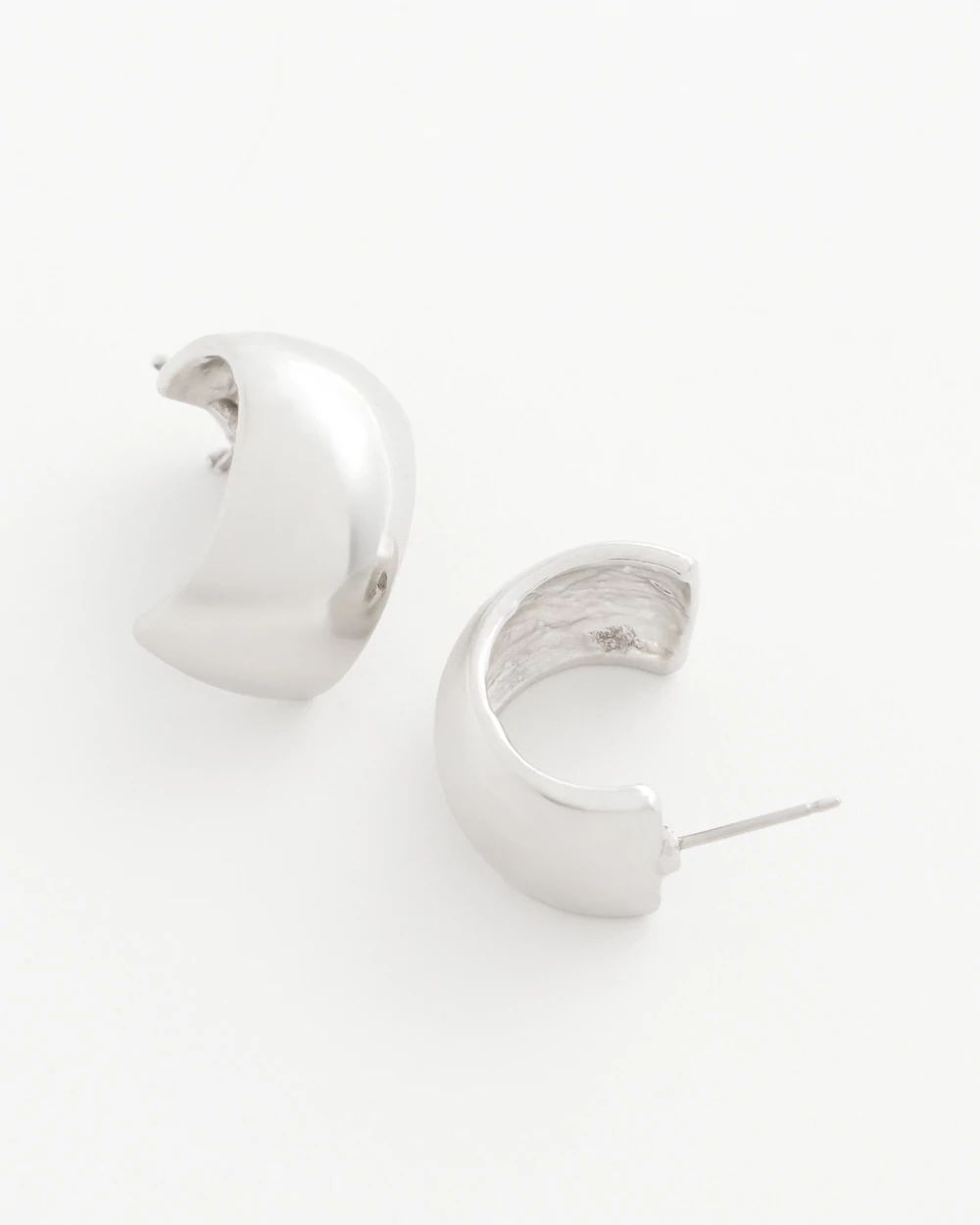 No Droop® Silver-Tone Hoop Earrings