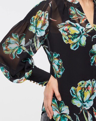 Chiffon Sheer Floral Shirt