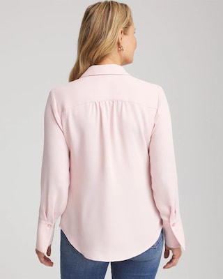 Ruffle-Trim Chiffon Blouse click to view larger image.