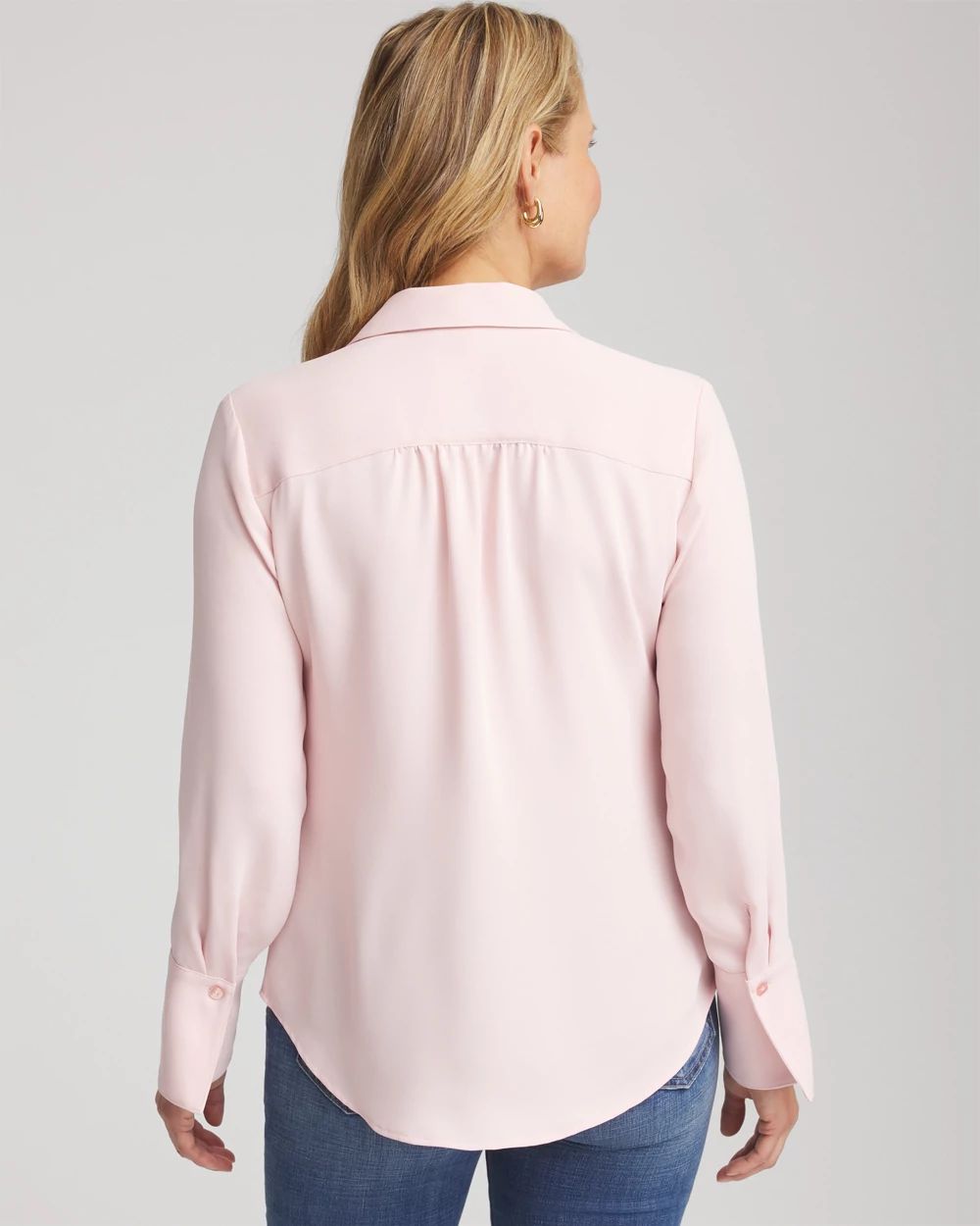 Ruffle-Trim Chiffon Blouse