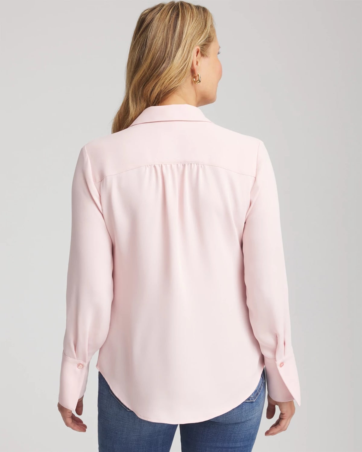 Chico's Ruffle-trim Chiffon Blouse In Blushed