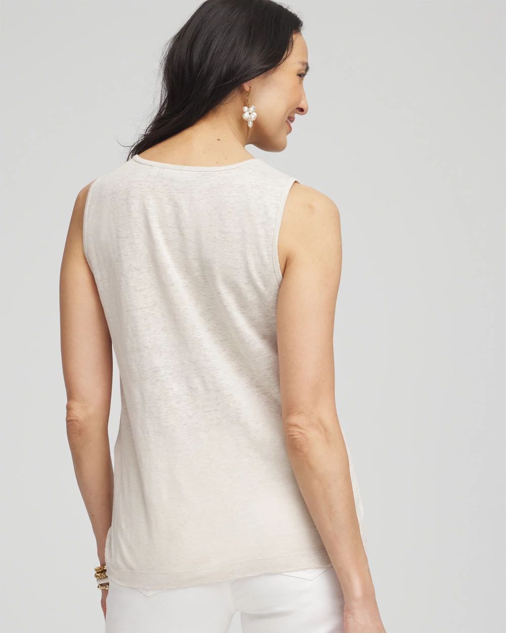 Linen Lace-Applique Tank