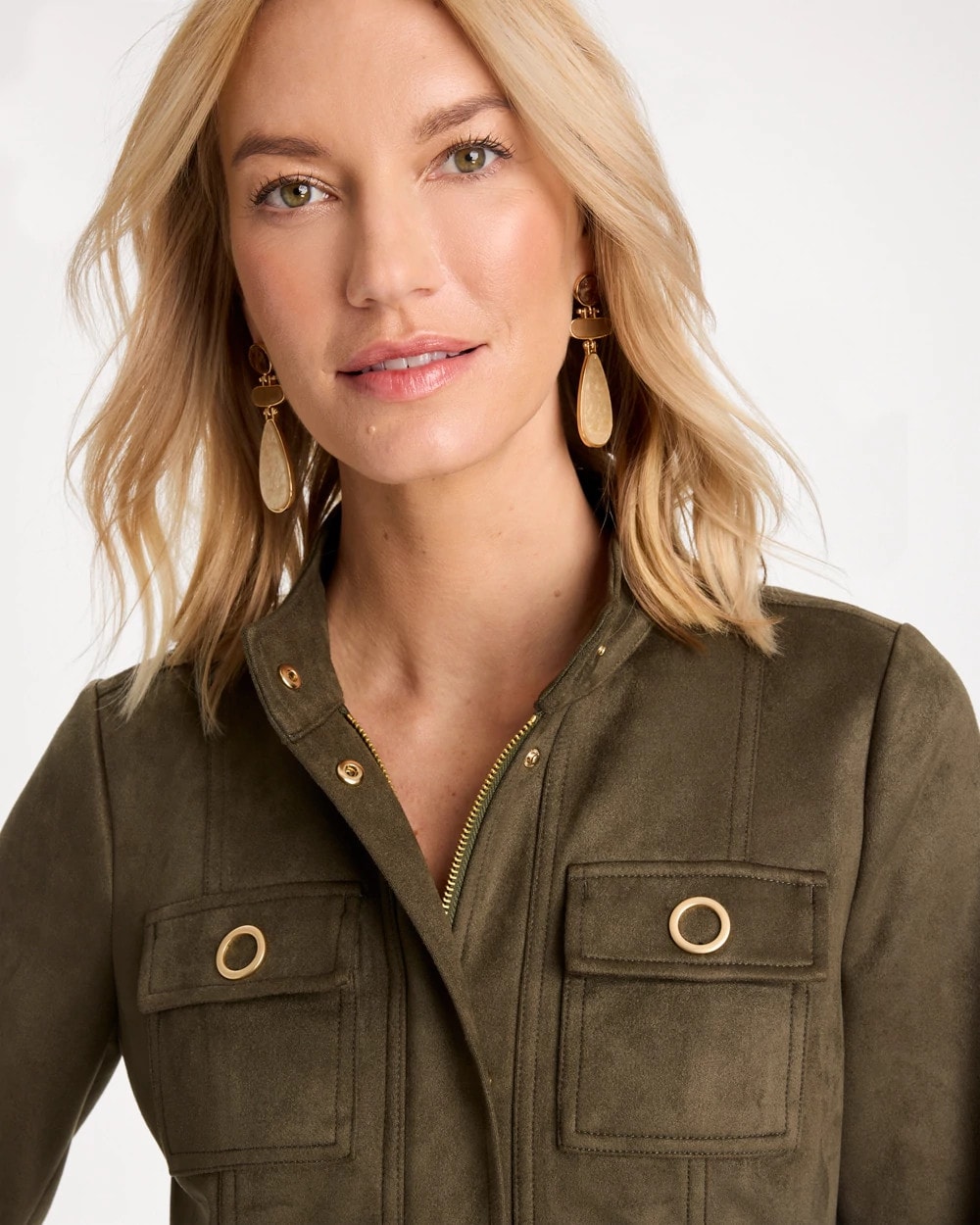 Faux Suede Safari Jacket