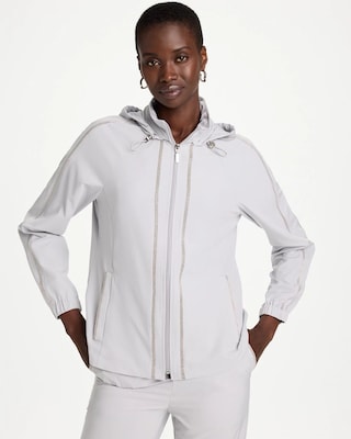 Zenergy® UPF Zip-Front Caviar Trim Jacket