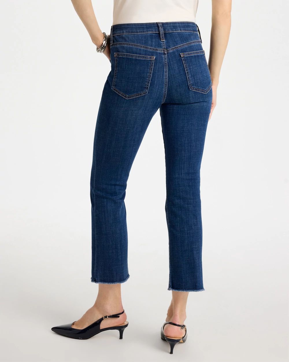 Girlfriend Fray Hem Kick Flare Jeans