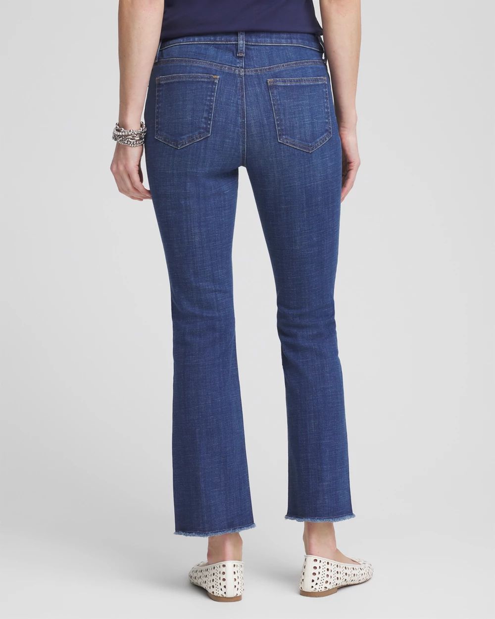 Girlfriend Fray Hem Kick Flare Jeans