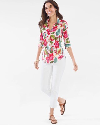 CINO For Chico's Floral Crinkle Shirt