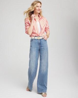 No Iron™ Summer Striped Shirt click to view larger image.