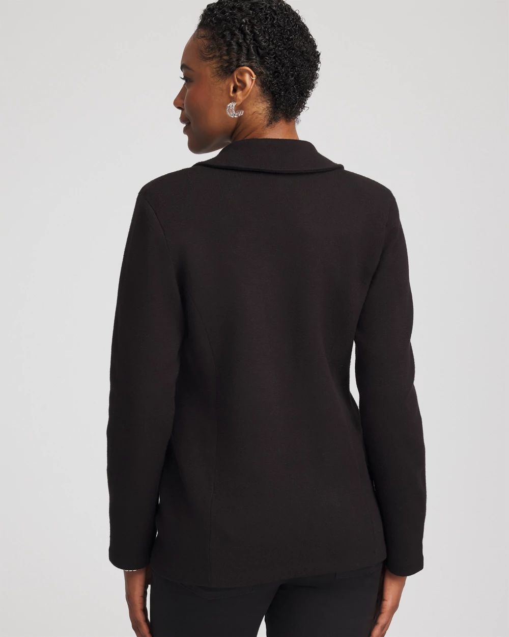 Single-Breasted Sweater Blazer