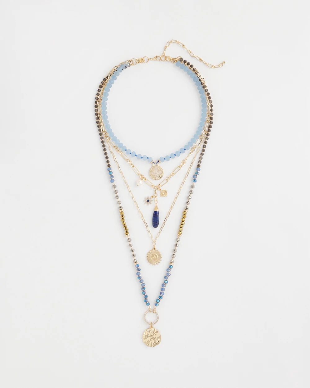 Convertible Layered Lapis Necklace click to view larger image.