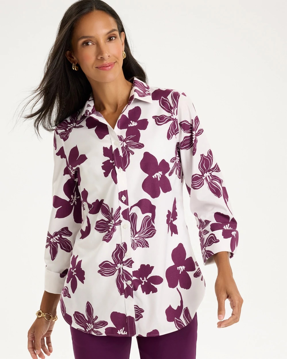 No Iron™ Stretch Kuza Carving Shirt, photo 1 of 5