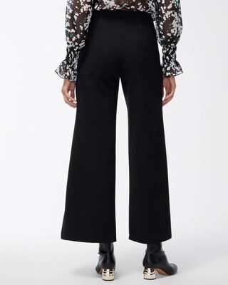 Ponte Pintuck Wide Leg Ankle Pants click to view larger image.