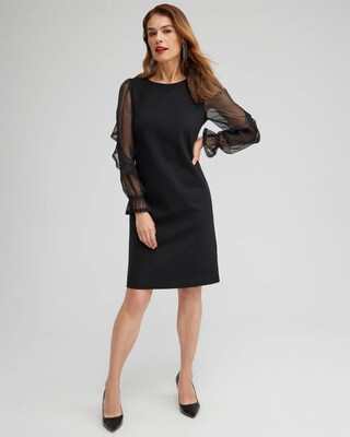 Ponte Chiffon Sleeve Dress