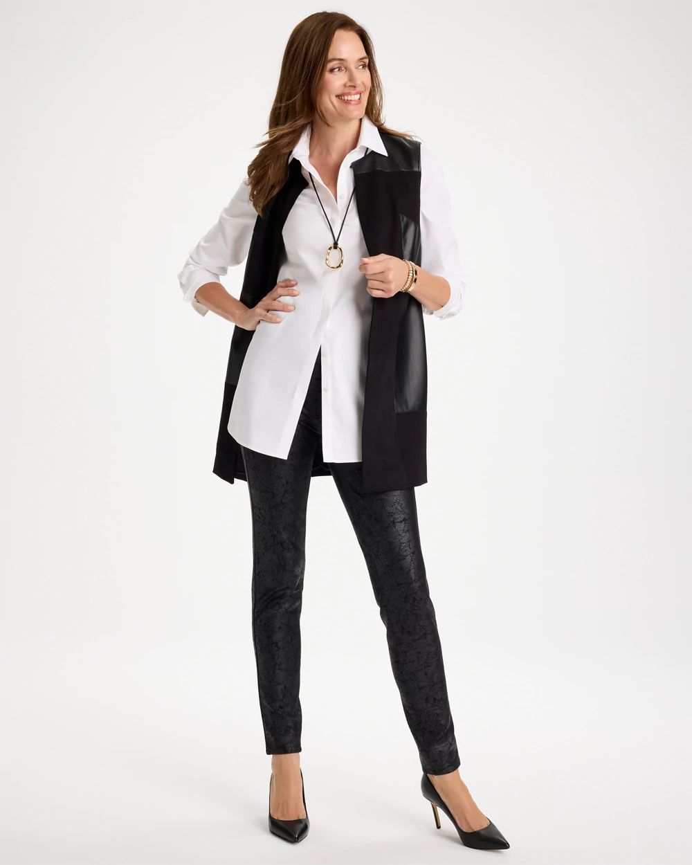 No Iron™ Stretch Trapunto Stitch Tunic click to view larger image.