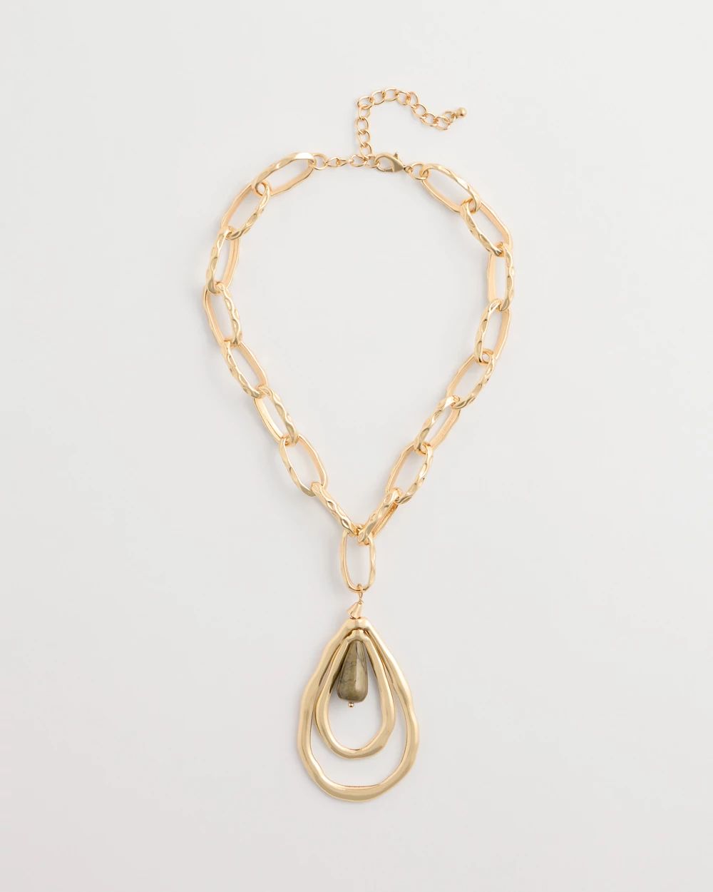 Neutral Teardrop Pendant Necklace
