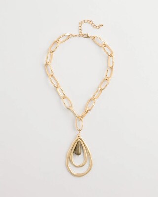 Neutral Teardrop Pendant Necklace