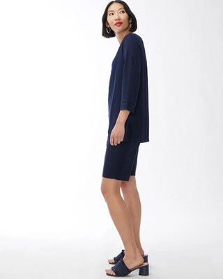 Linen White and Teal Tunic