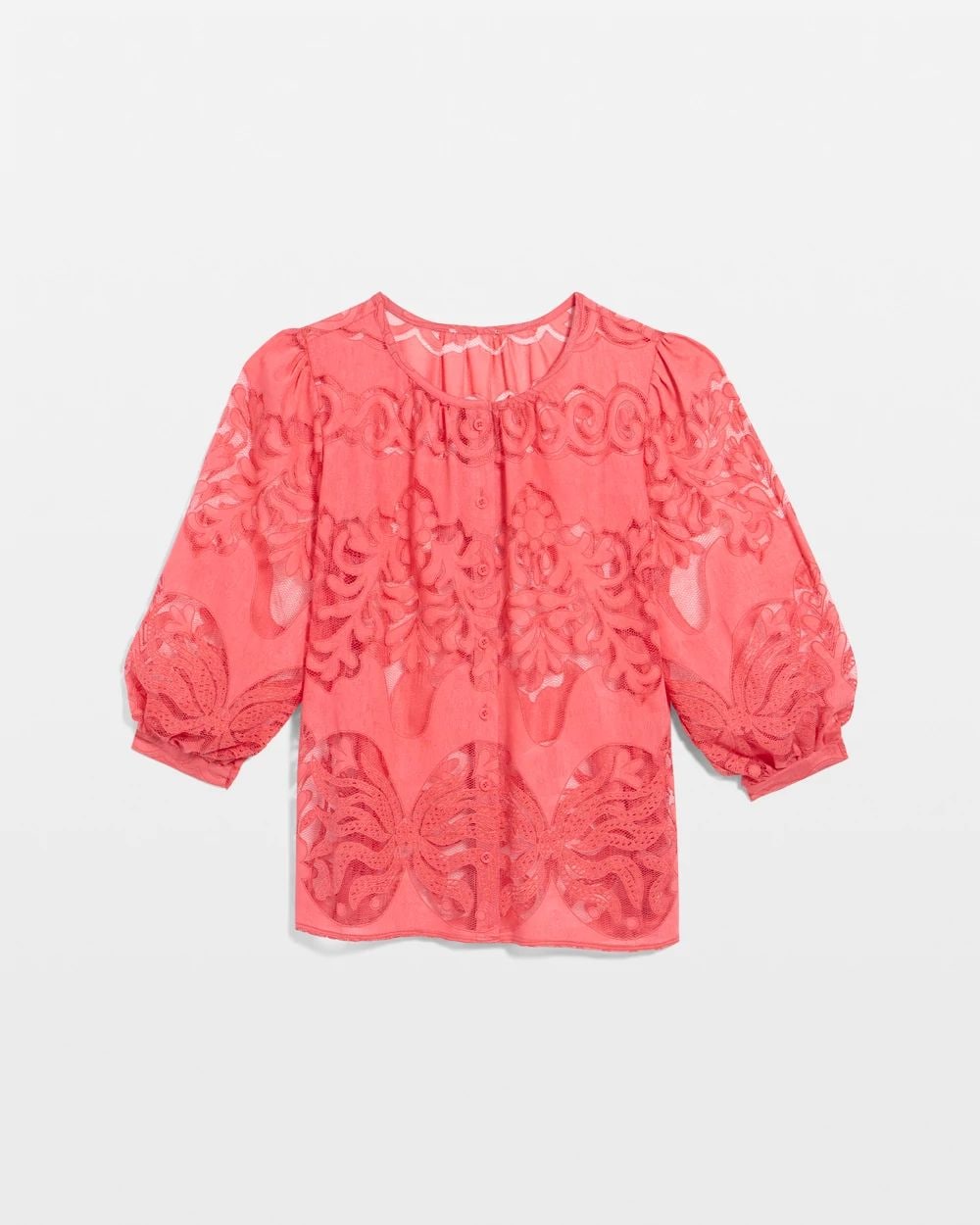 Lace Burnout Blouse click to view larger image.