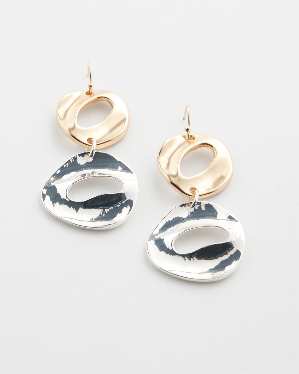 Mixed Metal Drop Earrings