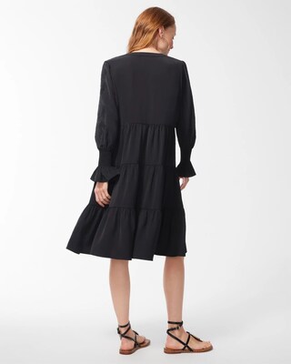 Twill Embroidered Sleeve Dress