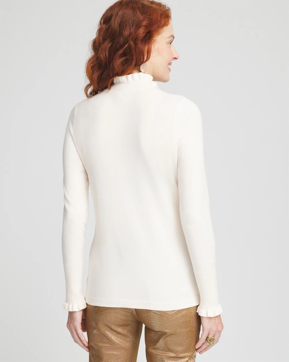 Ruffle Turtleneck Sweater