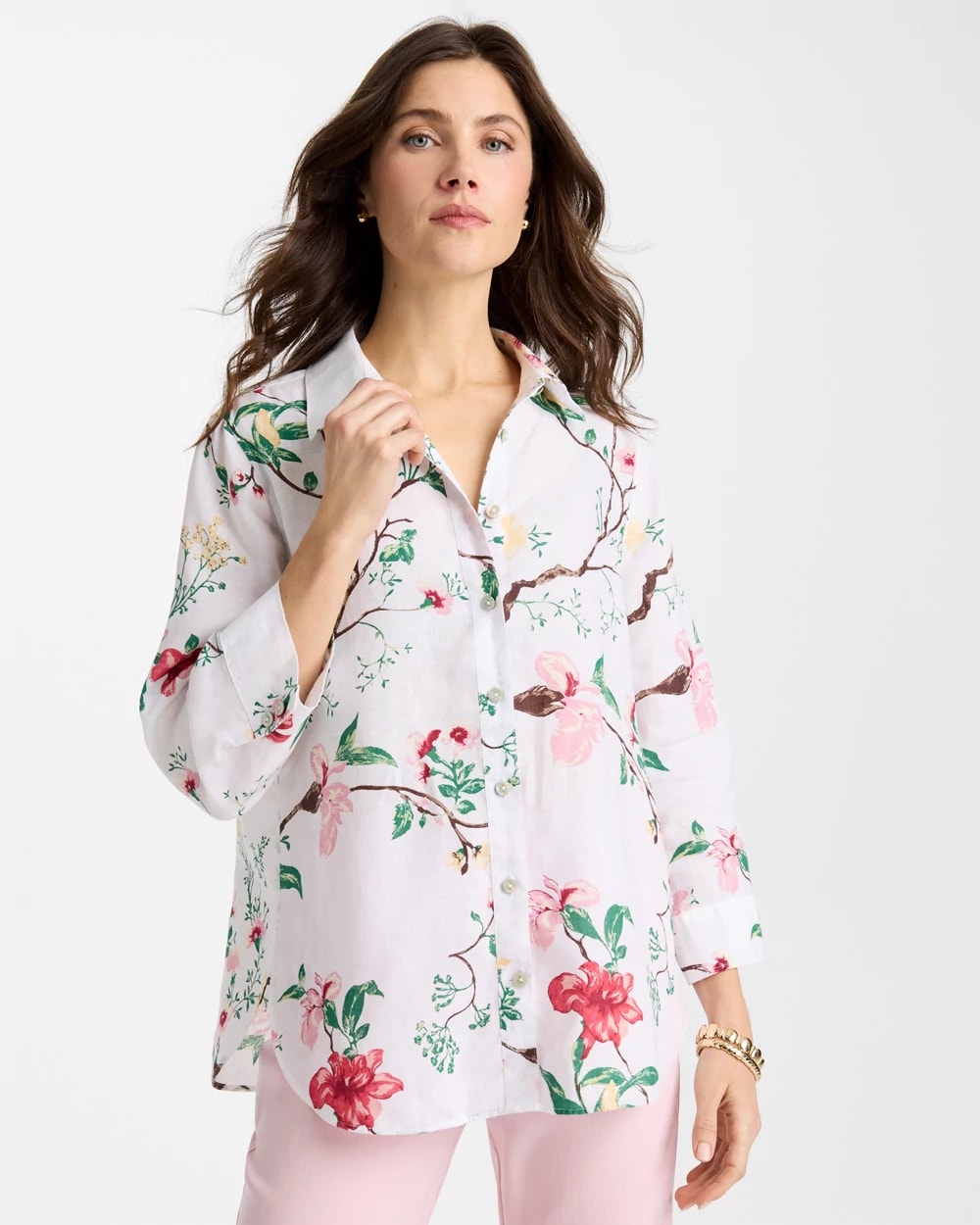 No Iron™ Kyoto Bloom Linen Shirt
