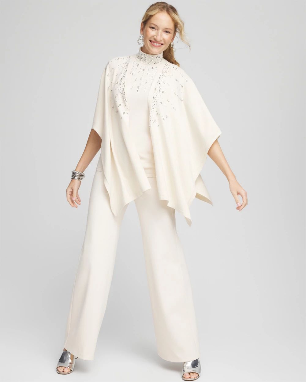 Embellished Knit Ruana