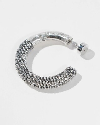 Silver Tone Pavé Hoops