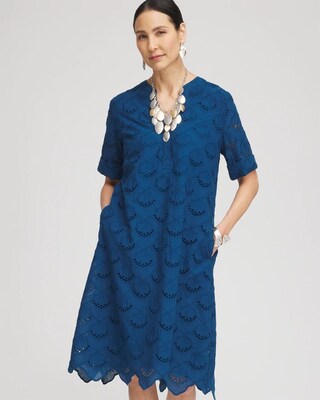 Eyelet Popover Dress