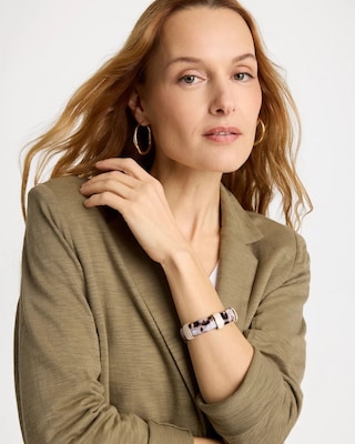 Tortoise Spider Lily Stretch Bangle click to view larger image.