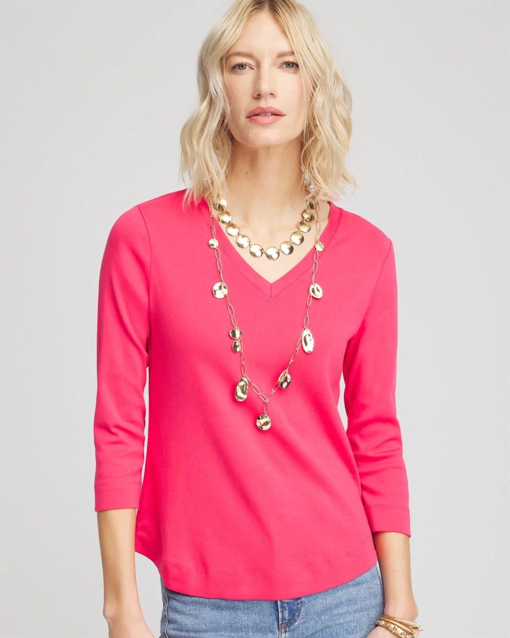 Everyday 3/4 Sleeve V-Neck Tee