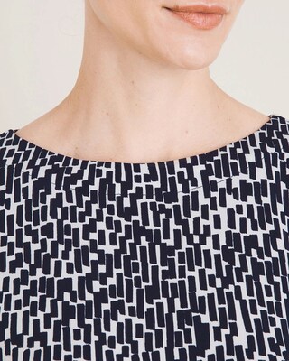 Easy Chic Geometric Brick-Print Pullover Top