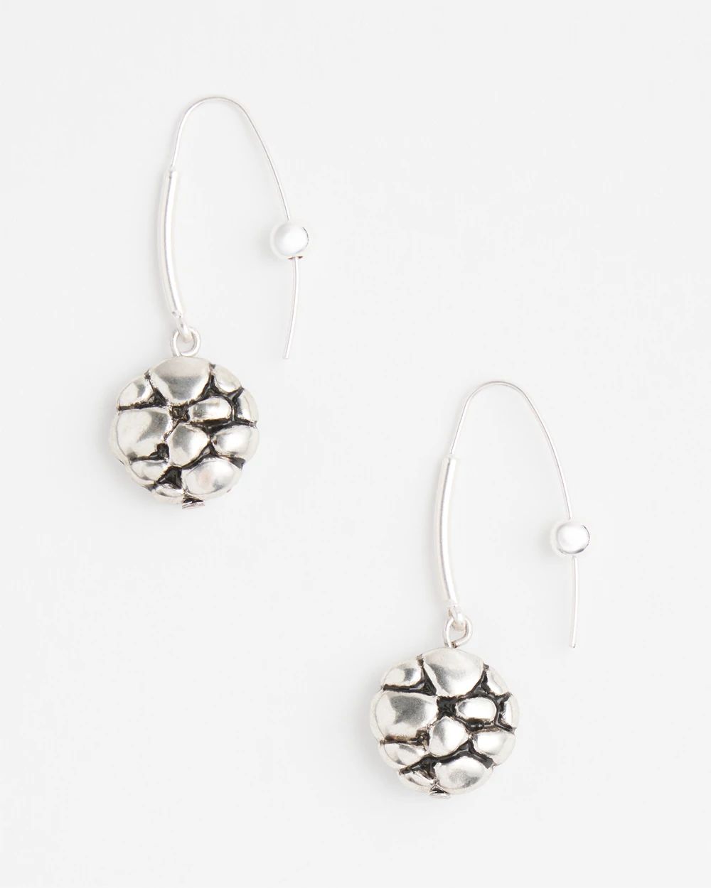 No Droop™ Silver Tone Threader Earrings