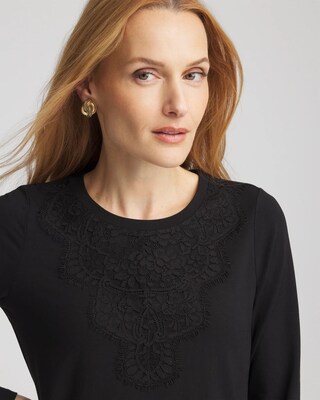 Touch of Cool™ Lace Neck Layering Tee