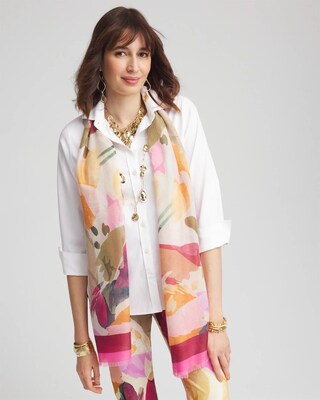 Floral Oblong Scarf click to view larger image.
