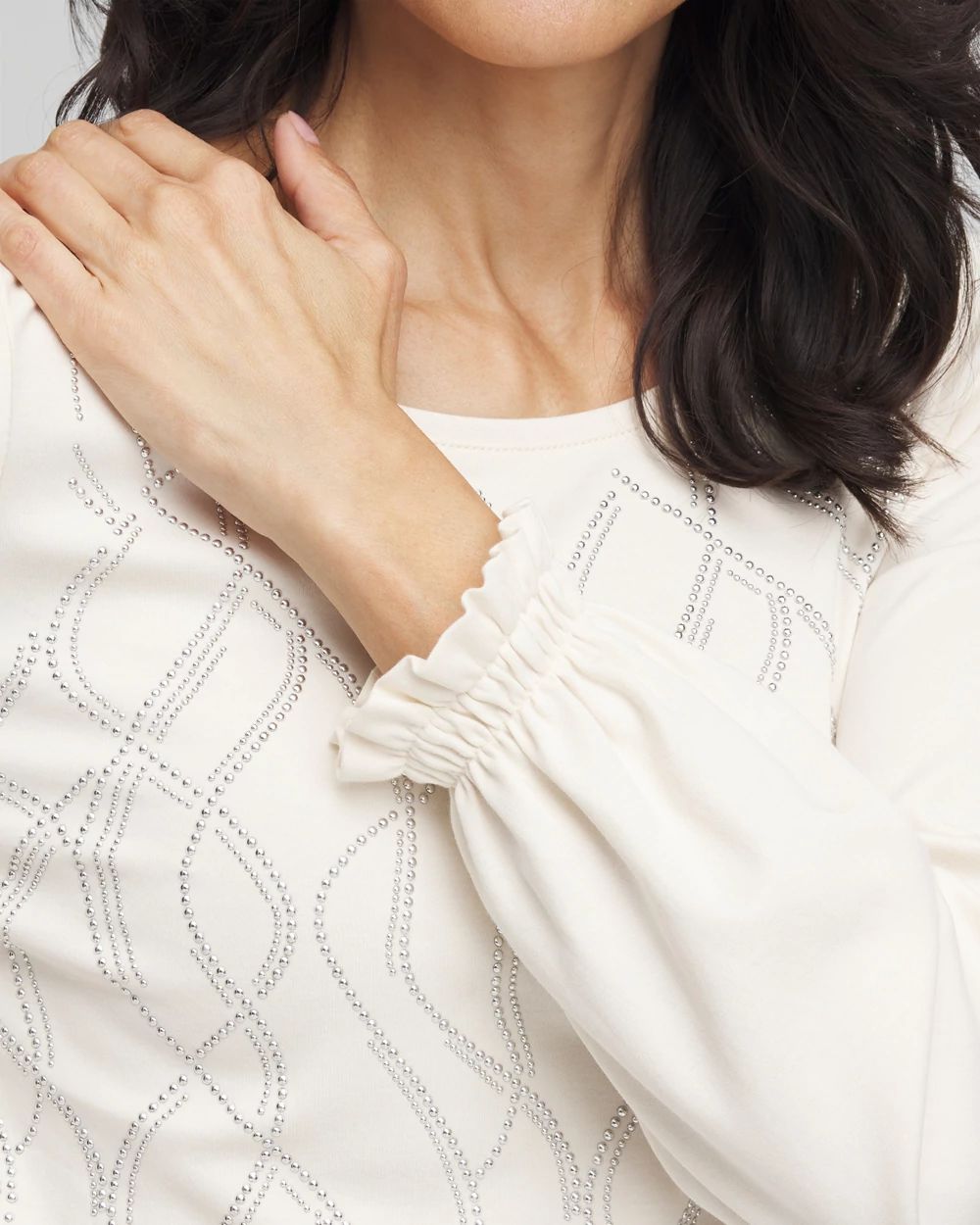 Embellished Long-sleeve Top click to view larger image.