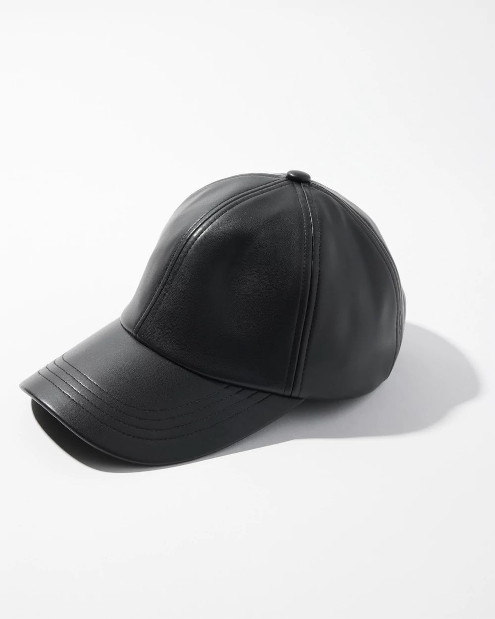 Faux Leather Baseball Cap