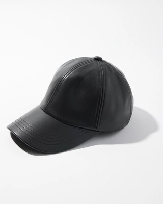 Faux Leather Baseball Cap