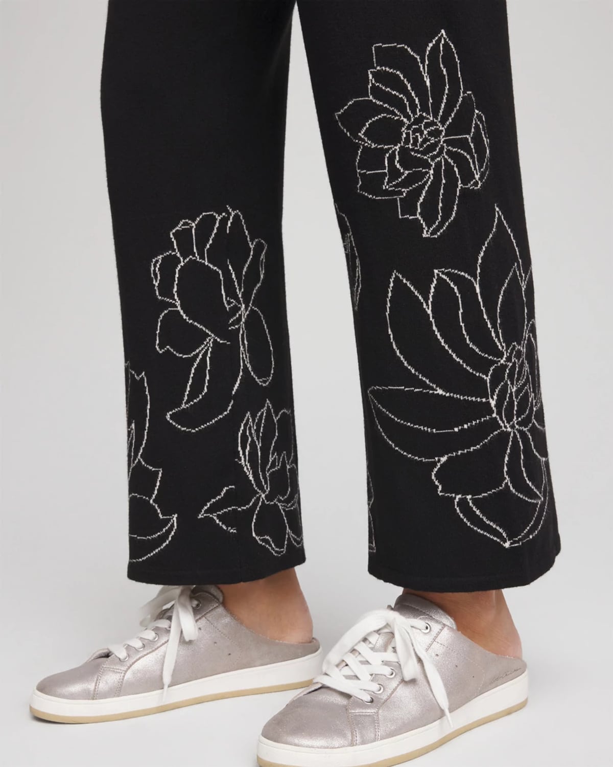 Chico's Luxe Intarsia Pants In Black In Black