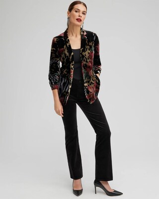 Velvet Animal Print Blazer