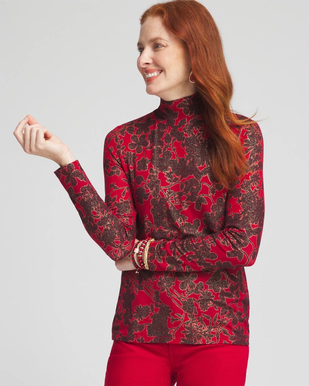 Touch of Cool™ Floral Foil Layering Tee